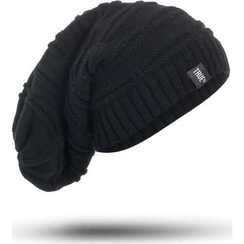 High Quality Big Size Letter True Casual Beanies for Men Women Knitted Winter Hat Solid Color Hip-hop Skullies Bonnet Unisex Cap