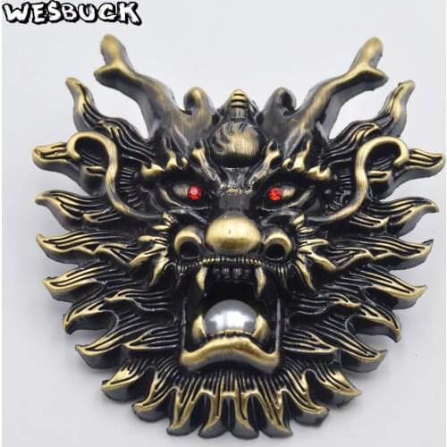 WesBuck Brand Meltal Cool Dragon Belt Buckls For Mens Women Belt Buckles