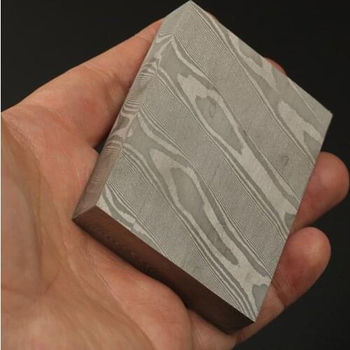 Damascus Steel Billet Bar 11mm thick Jewelry Belt Buckle Rings Watch Making Supply Twist pattern Stainless HRC18