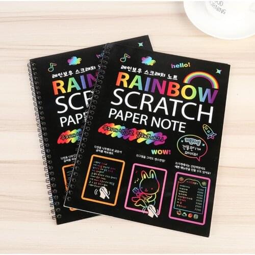 1pc Kids Handmade Colorful Scratch Paper Notebook DIY Drawing Scraping Painting Toys Kid Doodle Educational Books Random