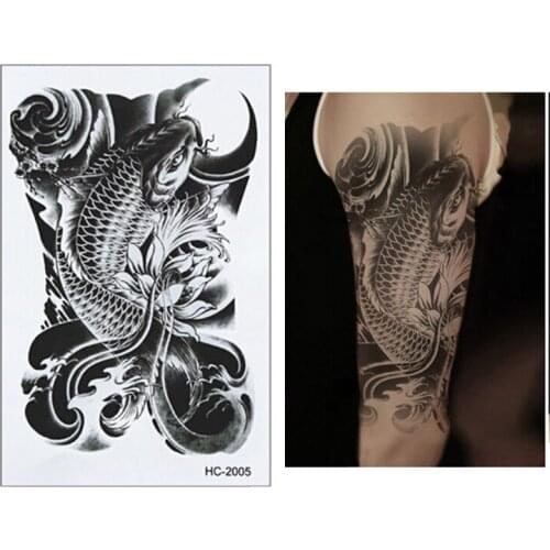 3D Waterproof Temporary Exotic Tattoo Stickers Sexy Oriental Carp Beauty Makeup Body Art Tattoos for Women Men Beauty Tools 1pcs