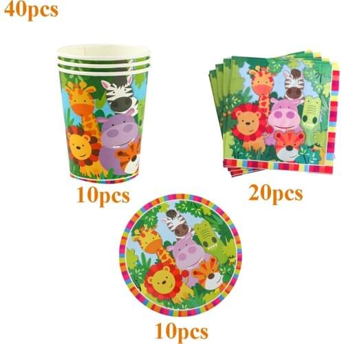 40Pcs/Pack The Lion King Theme Kids Birthday Party Decorations Baby Shower Disposable Tableware Supplies Cups Plates Napkins