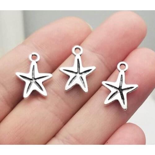 50pcs/lot--17x13mm, Antique silver plated starfish Charms ,DIY supplies, Jewelry accessories