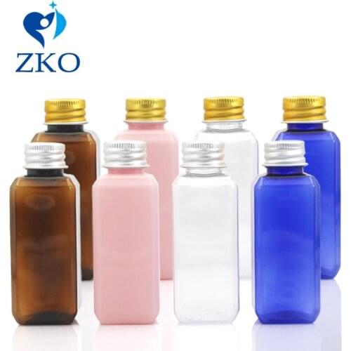 500 pcs 50ml Aluminum cap square shape bottle low price refillable bottle