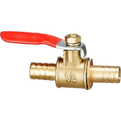 6mm 8mm 10mm12mm Hose Barb red handle Valve Inline Brass Water Oil Air Gas Fuel Line Shutoff Ball Valve Pipe Fittings