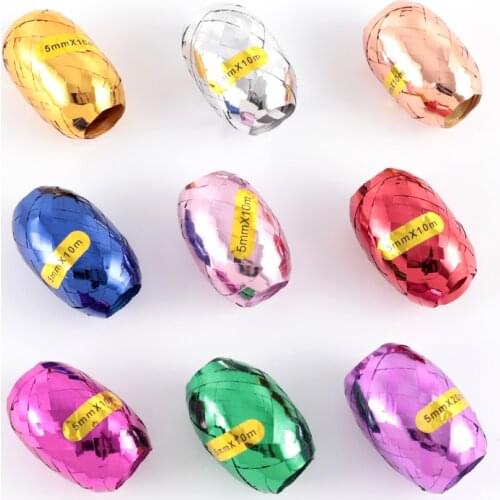 6pcs Multicolor Foil Balloon Rope Balloon Ribbon 5mm*10m Wedding Birthday Party Balloon Tool Curling Ribbon Roll Ballon Streamer