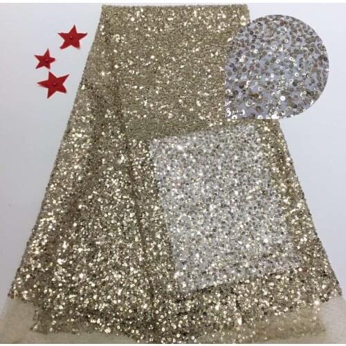 African Lace Fabric 2021 High Quality Lace French Sequin Lace Fabric Bride Nigerian Wedding Lace Fabric T35701