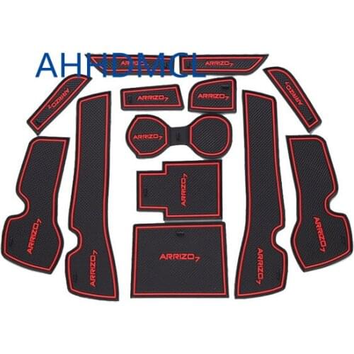 Car Anti-Dirty Pad Door Groove Gate Slot Cup Armrest Storage Pad Anti-Slip Mat For Chery Arrizo 7 2013 2014 2015