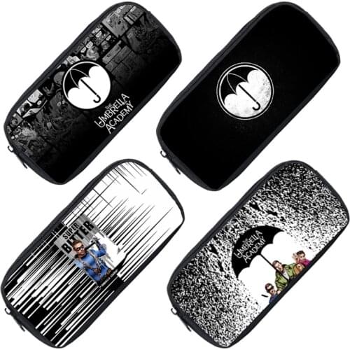 3D Print Umbrella Academy School Supplies Pencil Case Storage Cosmetic Bag CartoonStationery Kids Zipper Make Up Box Purse