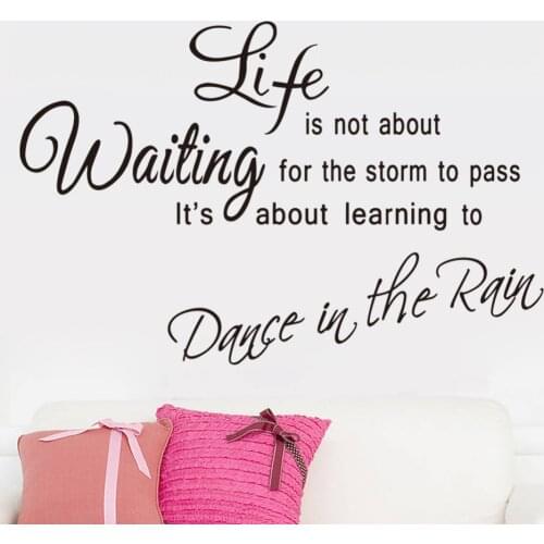 DIY Dance In The Rain Vinyl Wall Decal Quote Lettering Home Mural wall stickers wallpaper Art Vinyl Mural Home Accessories
