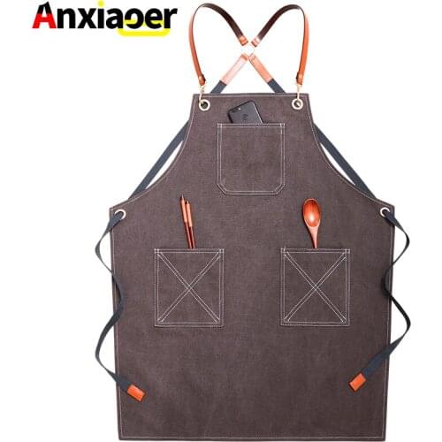 Apron Fashion Korean Denim Floral Painting Barista Milk Tea Shop Men and Women Hairdressing Workwear Custom Printed LOGO