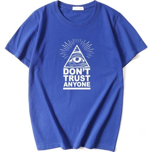 High quality Retro 100% cotton men t shirt summer Casual don't trust anyone print short sleeve men t-shirt tops tee streetwear