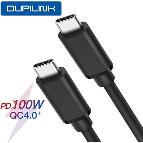 DUPILINK PD 5A 100W Cable USB Type C to Type C Cable PD 3.0 QC 3.0 4.0 for Huawei Redmi K20 Note 7 Pro Fast Charge PD 87W PD 60W