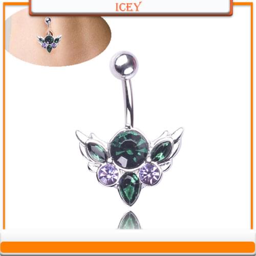 Puncture Accessories Diamond Back As If Bat Navel Ring Trend Medical Defence Allergy Navel Buckle