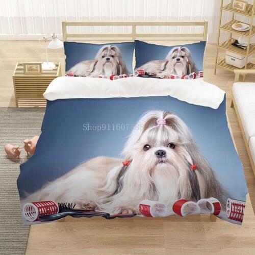 3D Dogs Printing Bedding Set Children Kids Duvet Cover Set Animal Bed Set Bed Linens Twin Full Queen King Size