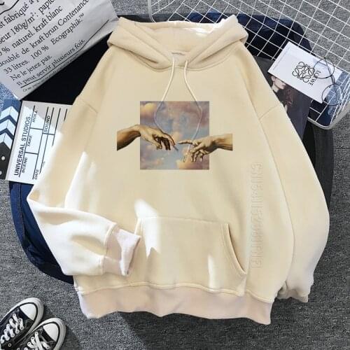 Korean Style Kawaii Womens Sweatshirt Michelangelo Hoodies Men Aesthetic Hooded Tops Vintage Oversize Pullovers Warm