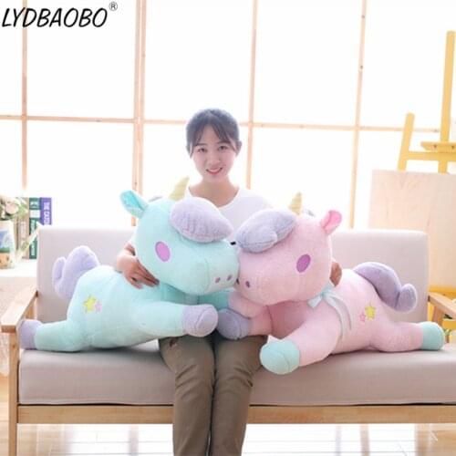LYDBAOBO 1PC 85CM Super Giant Unicorn Plush Doll Baby Cute Cartoon Unicorn Animal Stuffed Toy Kids Children Gift Home Decoration
