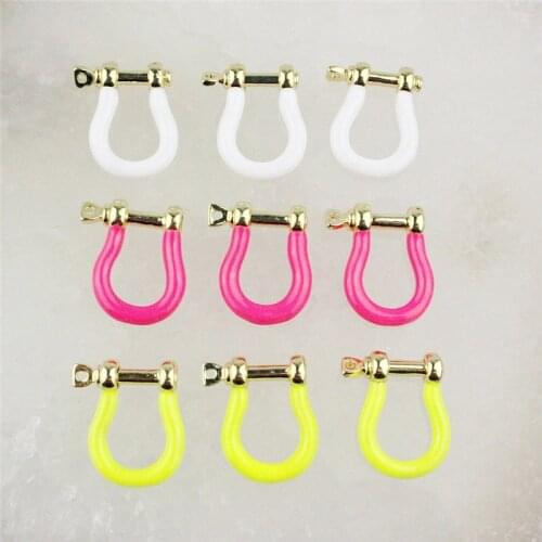 15mm 10pcs/lot Fashion colorful enamel clasp ,plated copper accessories,closure bracelet/necklace component wholesale