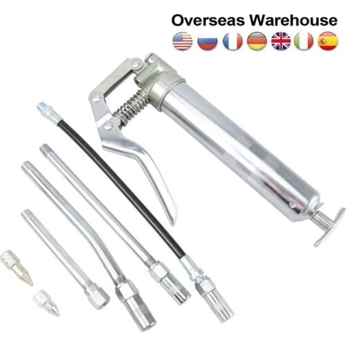 120CC Grease Gun Tool Hose Grease Machine Set Metal Steel Screw Auto Use One Handed Lubrication Vehicle Repair With Oil Tip Mini