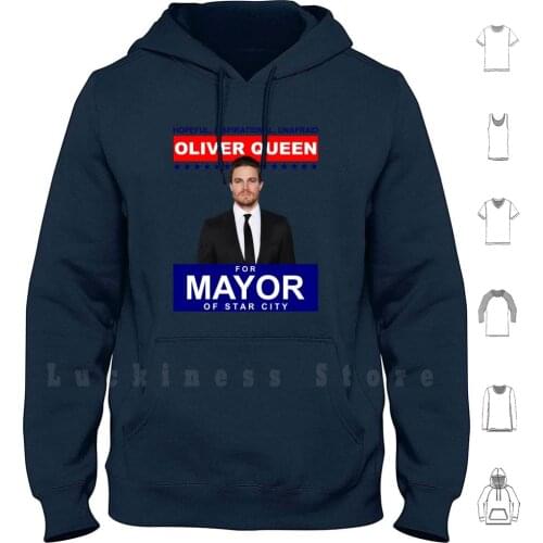 Oliver Queen For Mayor Of Star City-Poster Design Hoodies Long Sleeve Arrow Oliver Queen Green