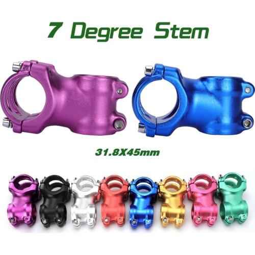 Ultralight Short Stem Riser MTB Stem 25.4/31.8mm Bike Handlebar Riser Folding Bike Stem 7 Degree Bar Clamp 45mm BMX Parts