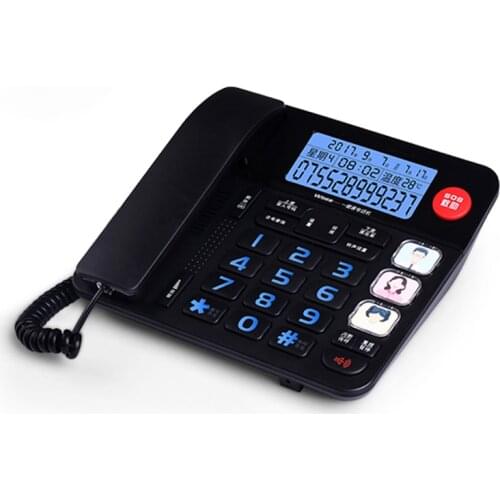 Corded Amplified Landline Phone with Speakerphone and Photo Frame Buttons, SOS for Help, Backlight, Blacklist for Elders Seniors