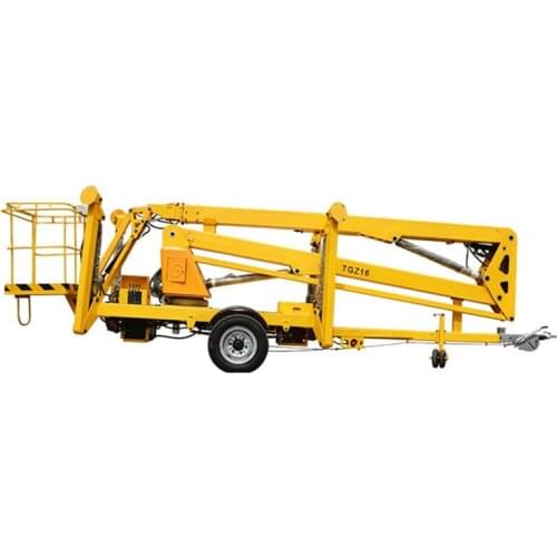 Qiyun CE ISO Certification 200kg Trailer Mounted Aerial Working Lift Platform AC Power DC Power Diesel for Optional