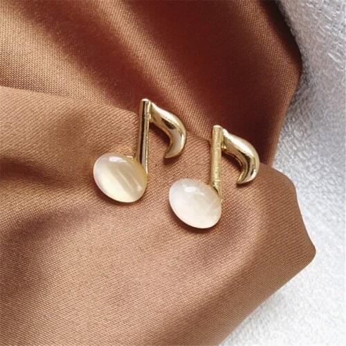 Notes Music Earring Geometric Women Dangle Earrings Crystal Asymmetric Earrings Female Korean Jewelry Wholesale New Sales