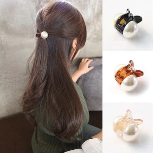 Sweet Mini Round Pearl Hairpins Hair Claw Barrettes Hair Crab Clips Makeup Hair Styling Barrettes catch Hair Accessories