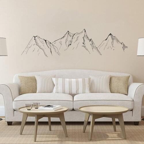 Mordern Mountain Silhouette Wall Decal Mountains Farmer House Decoe Art Murals For Living Room Decoration Vinyl Sticker ov543