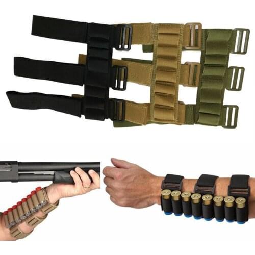 Tactical Military 8 Rounds 12/20 Gauge Arm Cartridge Rifle Buttstock Ammo Shell Carrier Shotshell Holder Pouch Hunting Mag Bag