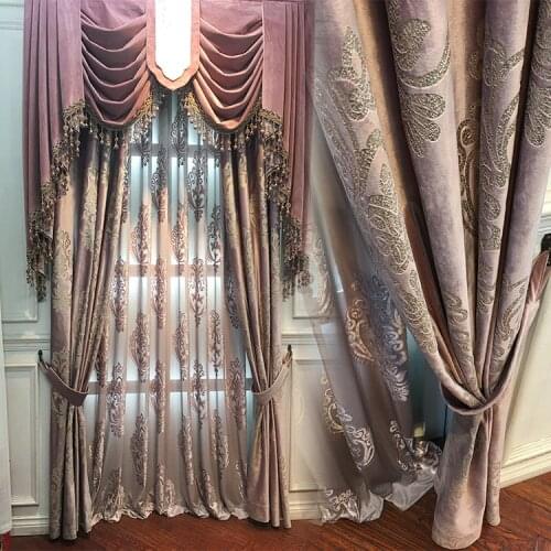 FYFUYOUFY High-grade embroidery curtains for living room florals tulle curtains for bedroom Shading cloth curtain French window