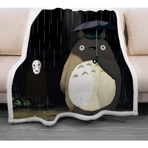 Totoro animal Cartoon pattern funny Anime Blanket 3D full printed Wearable Blanket Adults/kids Fleece Blanket drop shippng style