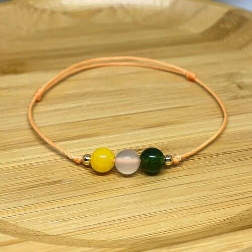 Women Summer Bracelets Yellow Agate Beads Natural Stones Jewelry Fashion Handmade Adjustable Thread Accessories Gift Wholesale