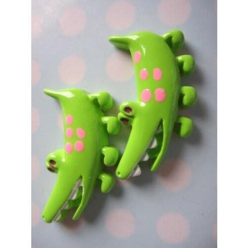 10pcs/lot kawaii flat back resin cartoon crocodile kids DIY resin cabochons accessories about 25mm