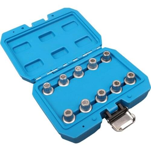 10pcs Anti-Theft Screw Sleeve Removal Install Socket For B-M-W Wheel Lock Lugnut Anti-Theft Screw Lug Nut Removal Key Socket Set