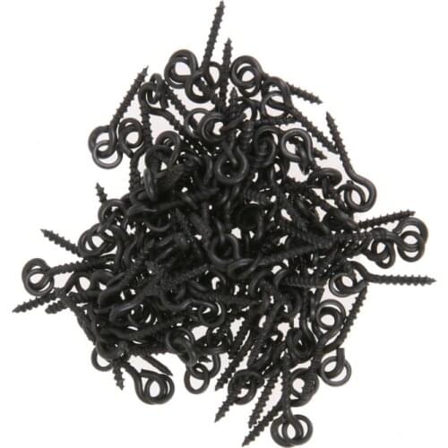 100pcs Bait Screws with Link Loops Swivel Carp Fishing Terminal Tackle Bait Rig Hook Carp Fishing Tool Accessories