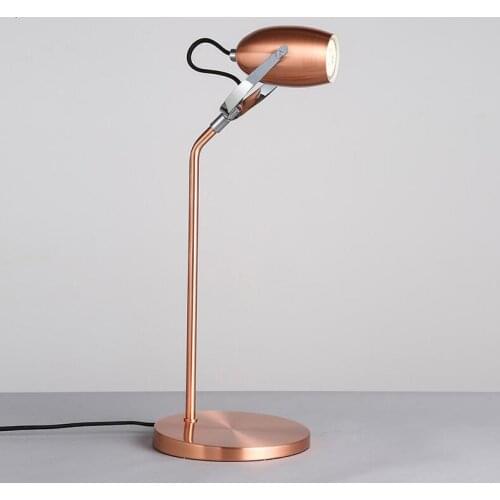 27 Good Quality Factory Wrought Iron Table Lamp E Led Bulb Adjustable Rose Gold Housing Shade Desk Lighting Deco Chambre Fille