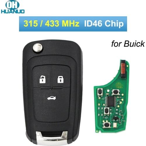 3 Buttons Remote Key for-Buick 315/433MHz ID46 Chip 2+1 Button Control Alarm Fob with logo