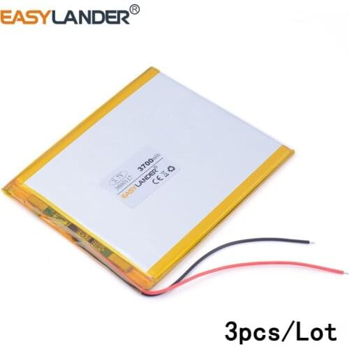 3pcs /Lot 3.7 V 3690117 3700mah lithium Li ion polymer rechargeable battery Tablet Pc DIY Power mobile Power bank PAD DVD