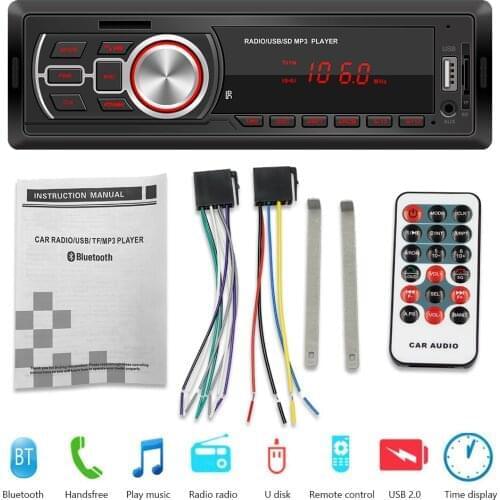 Auto Audio Central FM Car Stereo 5208E Car Radio Multimedia Audio Player Bluetooth-compatible TF Card U Disk AUX Head Unit