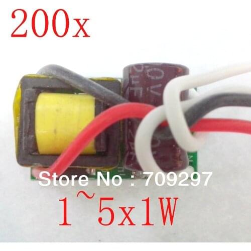 Free DHL/FEDEX/EMS 200 pcs/lot 1-5 x1W LED driver for 1x1W,2x1W,3x1W,4x1W,5x1W LED lights power driver,input 85~265V 989086