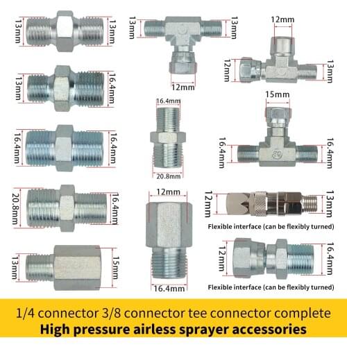 ZHUI TU Airless Spray Gun High Pressure Pipe Spray Gun Tee Union Conversion Head Airless Spray Gun Accessories
