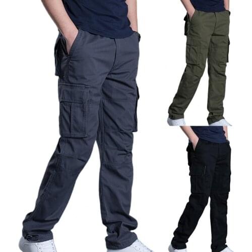 Mens Cargo Pants Mens Casual Multi Pockets Military Large size Tactical Pants Men Outwear Army Straight slacks Long Trousers