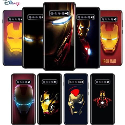 Marvel Avengers Super Hero Iron Man For Samsung Galaxy S21 S20 FE Ultra S10 Lite S9 S8 Plus S7 5G TPU Silicone Black Phone Case