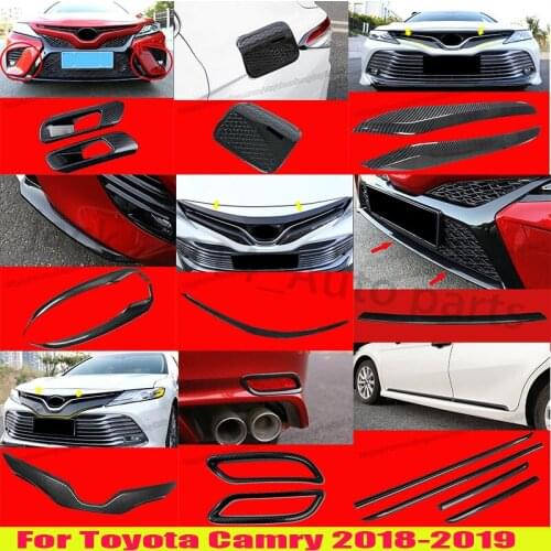 For Toyota Camry 2018-2019 Carbon fiber style High quality Car Exterior Body kit Decorative Trim Cover Trim