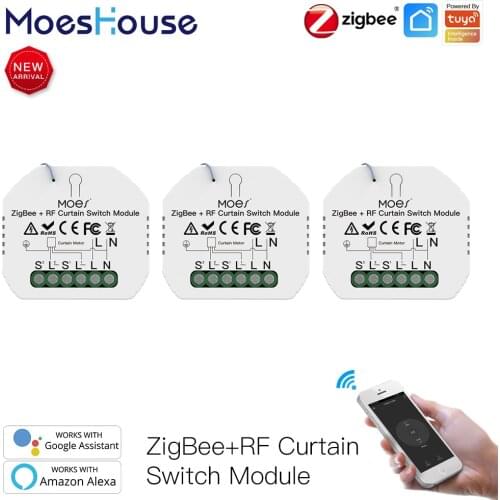 MoesHouse ZigBee smart home smart life Shutter Blind curtain motor smart curtain motor tuya alexa tuya zigbee switch smart house