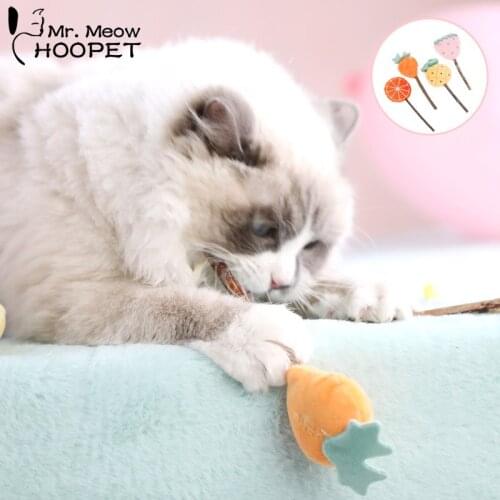 Hoopet Natural Cat Chew Toys Catnip Stick Cat Cleaning Teeth Molar Stick Cat Sticks Cat Cleaning Pet Toys With Bells