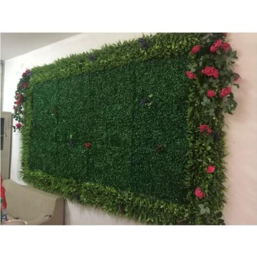Artificial plastic boxwood fake foliage grass mat UV protect buxus Milan grass mat for shop home garden wall decoration 25*25cm