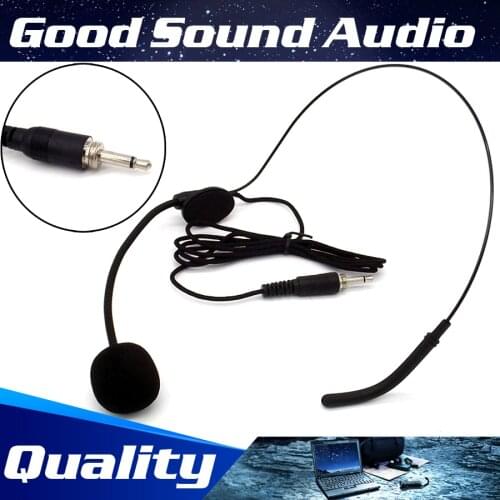 Free Shipping 3.5 mm Screw Thread Plug Headband Mike Headworn Condenser Mic Headset Microphone For Wireless Bodypack Transmitter